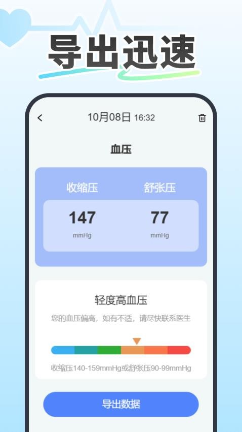 血糖血压伴侣 安卓版 记录界面