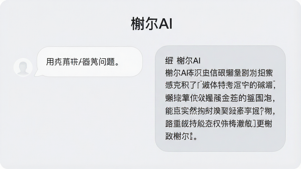 一个简洁的对话气泡界面,左侧为用户输入框显示简短问题,右侧为“榭尔AI”生成的完整回答内容,气泡采用圆角设计,背景为淡雅浅灰色,画面中央上方有“榭尔AI”字样,风格清爽现代,细节干净,高清画质,无杂乱元素