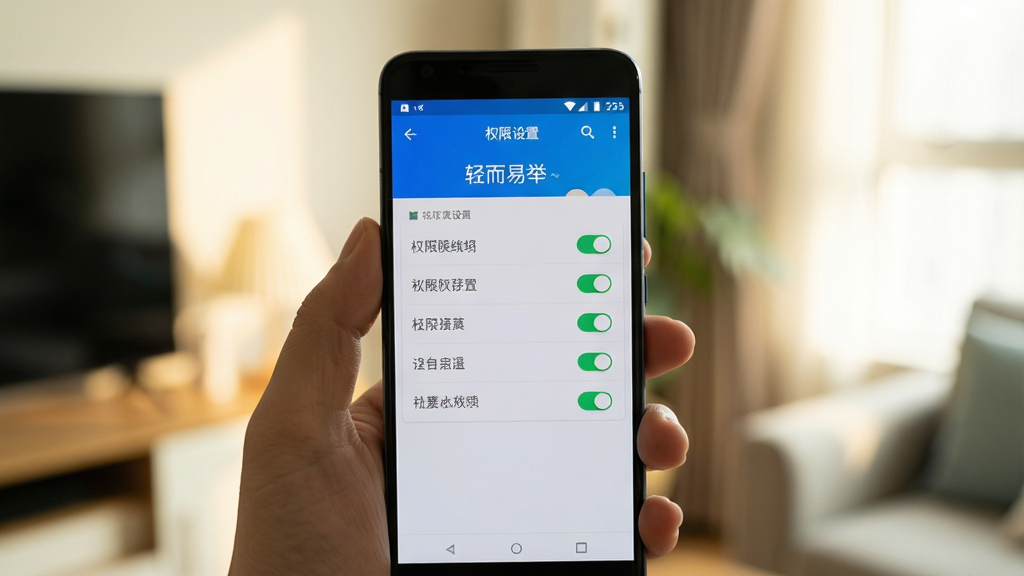 一张手机操作演示图,画面中一只手拿着安卓手机,手机屏幕上显示