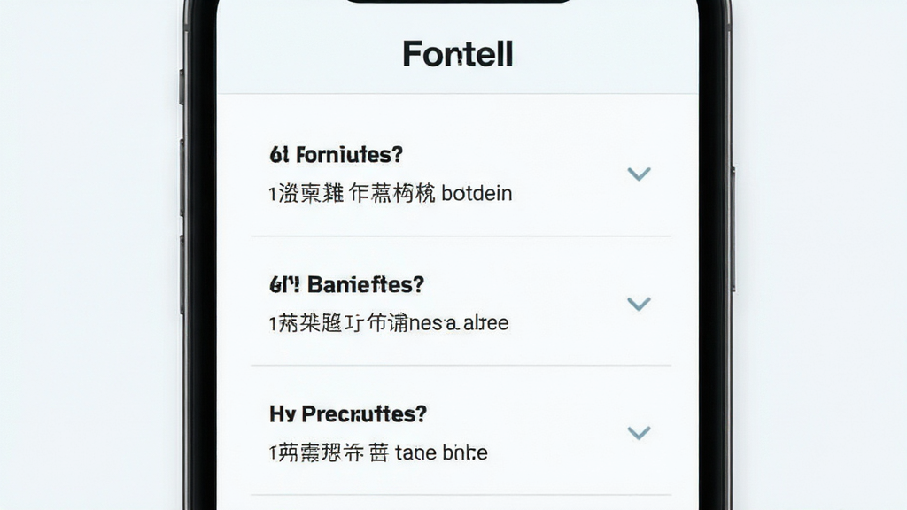 主体为Foretell软件问答页面示意,画面中央为手机屏幕展示问答列表;布局为居中单列,顶部标注“Foretell”名称;排版简洁、条目清晰;风格为清爽的浅色界面设计,问题文字加粗、答案文字常规;细节包括展开折叠图标与分隔线;画质清晰、画面干净、无多余元素