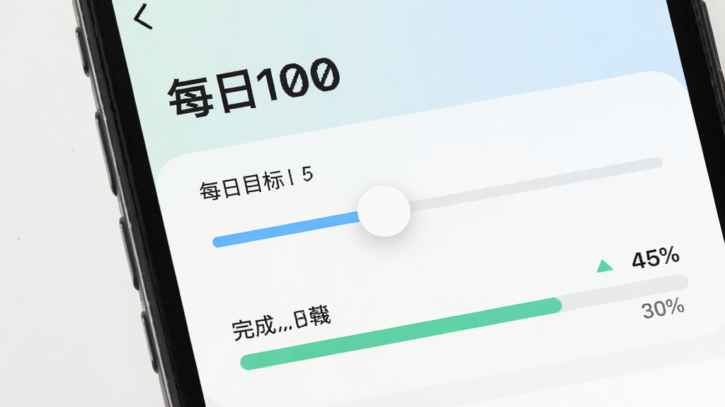 Ӧ�ý�����д��չʾ��ÿ��100��Ŀ���趨ҳ�棬�������ÿ��Ŀ����ֵ����������ʾ��ɰٷֱȣ�����Ϊǳɫ���䣬����Ԫ���������룬����Լ�ִ������������ɾ�
