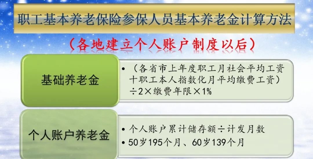 个人社保养老金计算基础养老金和个人账户区别配图