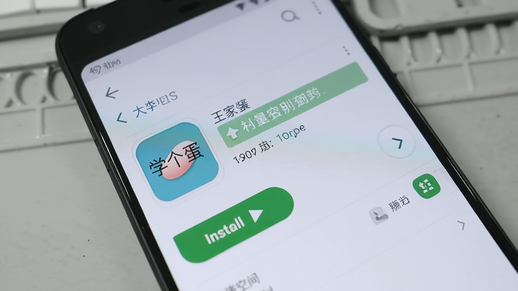 一部安卓手机显示应用安装界面,屏幕中有