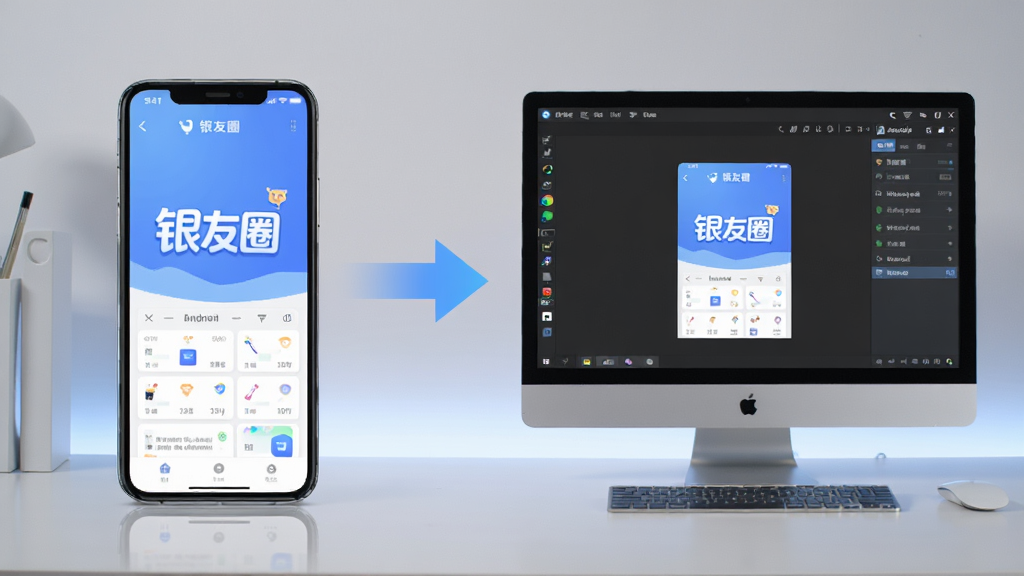 手机与电脑并排展示,手机屏幕为