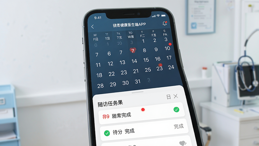 һ��չʾ�����ὡ��ҽ����APP����ù��������ͼƬ����������Ϊ�ֻ���Ļ�ϵ�������������뻼�߷����б�������Ϊ���½ṹ���Ϸ�Ϊ������ͼ���·�Ϊ�ʾ������Ƭ�����Ϊ��Լ����ҽ�Ʒ磬ϸ�ڰ�����ɫ�쳣��ǡ���ɫ���״̬����ɫ������Ŀ�����ʸ���ɾ����޶���װ��