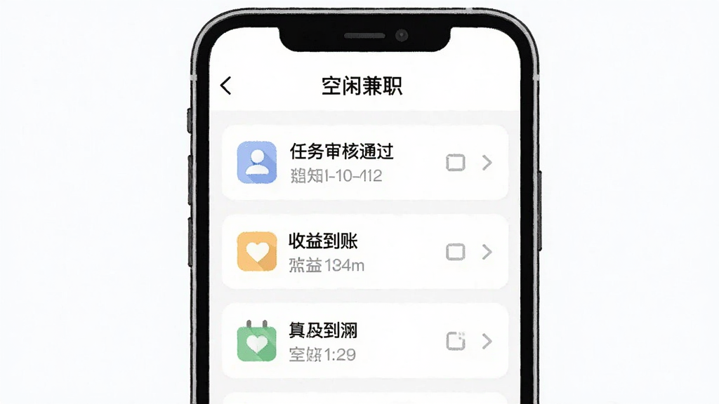 һ��չʾ��Ϣ֪ͨ���ĵĲ廭������Ϊ�ֻ����棬������ע�����м�ְ����Ϣҳ���б����������������ͨ�������浽�˵�֪ͨ��Ŀ��ÿ�����ж�ӦСͼ�꣬����Ϊ��ɫ�������ˬ���������룬����������������Ԫ��