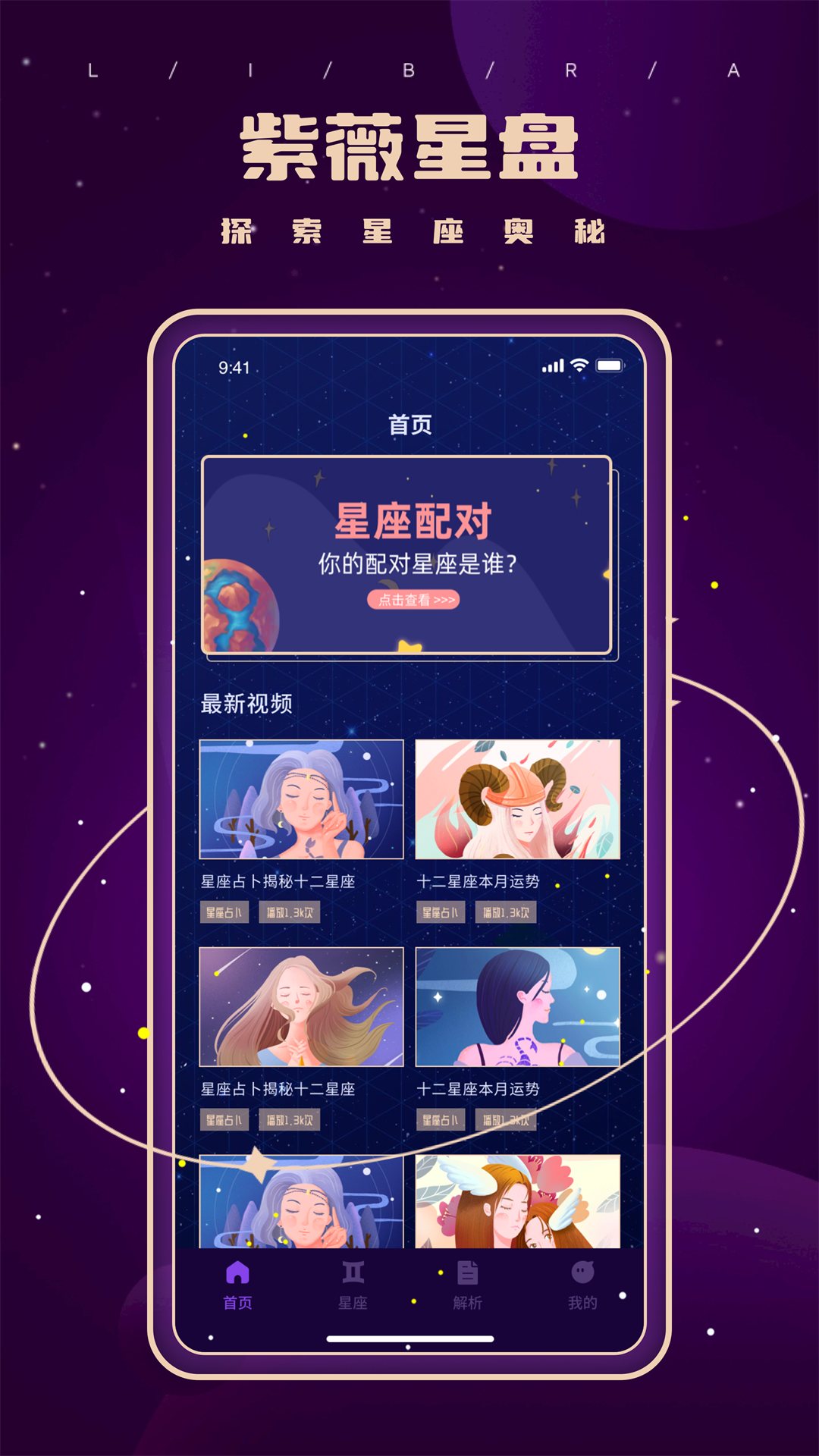 紫薇星盘大师安卓版排盘界面