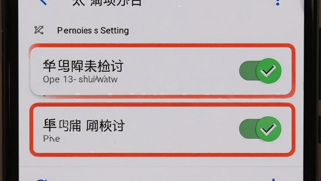 一部安卓手机屏幕上显示权限设置界面,画面中有悬浮窗权限和辅助功能权限两个高亮标注的开关按钮,旁边配有对勾图标表示已开启,背景为浅灰色系统设置页面,整体风格清晰直观,画质干净