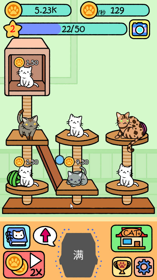 Cat Condo 2(猫咪公馆家具全解锁版) 猫咪公馆家具解锁界面与猫咪收集玩法截图