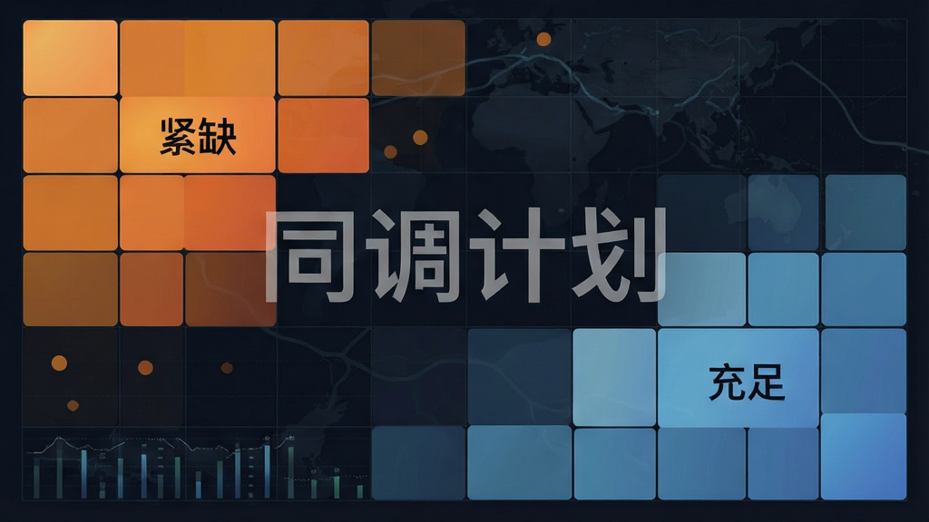 一张以深色为底色的数据热力图界面,画面中分布着大小不一的色块,暖橙色块集中在左上区域标注