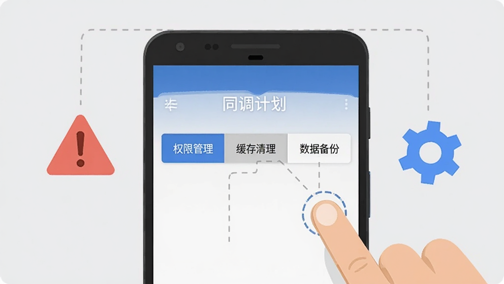 一部安卓手机屏幕显示同调计划的设置页面,页面上有