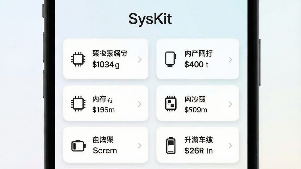 一张展示SysKit设备信息页面的手机界面图,画面中