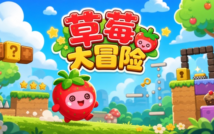 草莓英雄(Strawberry Hero)关卡战斗画面与隐藏宝箱位置