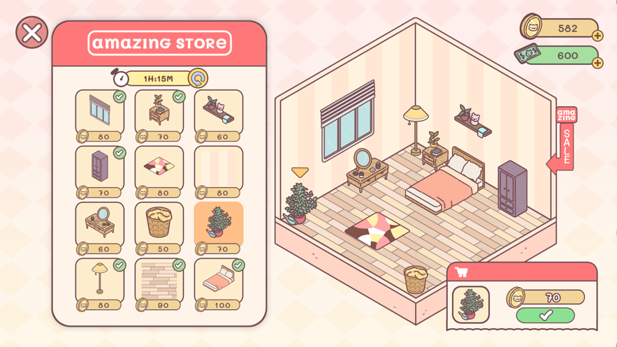 口袋之爱PocketLove小屋装扮家具布置实机截图配图