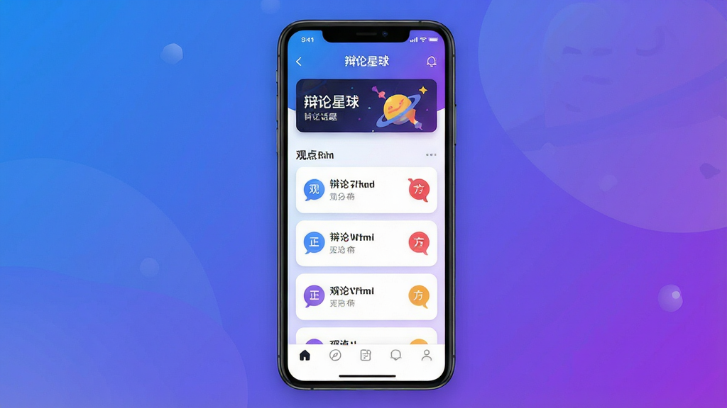 一张手机应用界面展示图,画面主体是一部竖屏智能手机,屏幕内显示