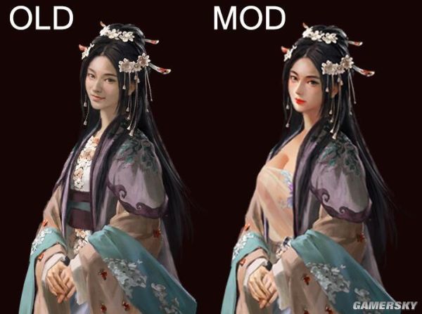 全面战争三国貂蝉立绘美化补丁 貂蝉立绘替换效果对比图