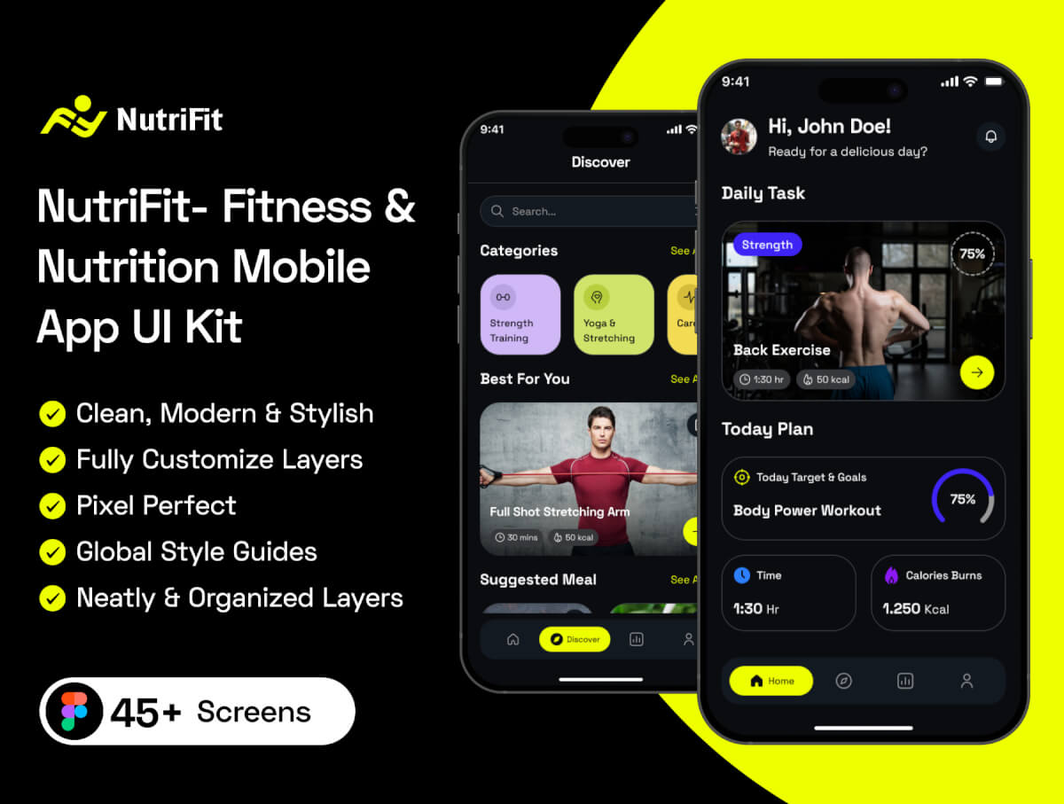 NutriFit 安卓版 运动健康管理界面 截图