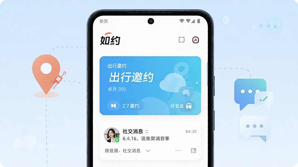 画面中央展示一部竖屏安卓手机,手机屏幕上呈现