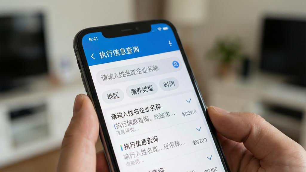 一张手机搜索界面特写图,画面聚焦手机屏幕,屏幕上显示