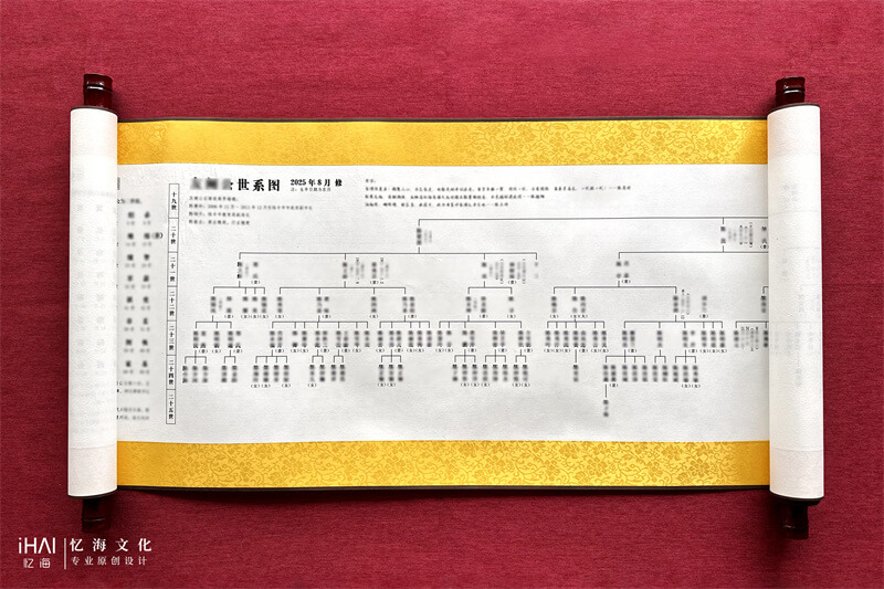 谱算子族谱世系表排版与家谱序言内容展示图