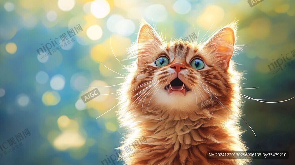 猫猫喵喵 猫咪拉长音喵喵叫撒娇场景配图
