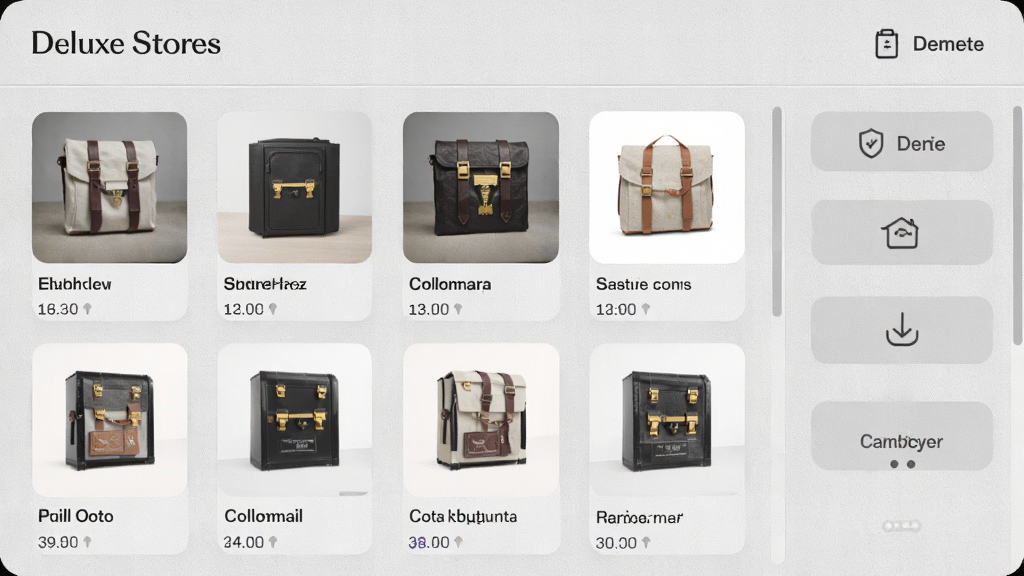 ��Deluxe Stores���ղ��б����棬��Ļ����ʾ������ղ���Ʒ����ͼ�����ƣ��Ҳ���ɾ���ͷ��ఴť���������ǳ���ʸз�񣬲������룬ϸ�ڷḻ�����ʸɾ����޶���Ԫ��