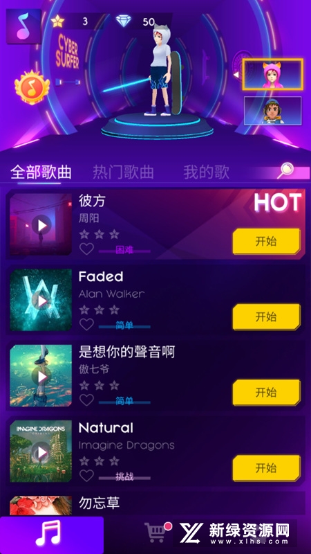 ���������ŮCyber Surfer ��Ŀѡ����� �Ѷȷּ�