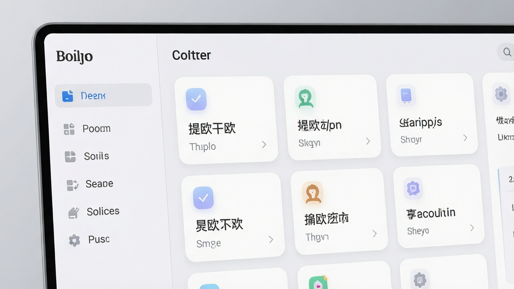 主体为“提欧”软件主界面特写,布局为左侧功能导航栏加右侧内容卡片区,排版采用网格化模块分布,风格为现代简约浅色系,细节包含圆角卡片、柔和图标、清晰文字层级,画质高清、干净、无多余元素