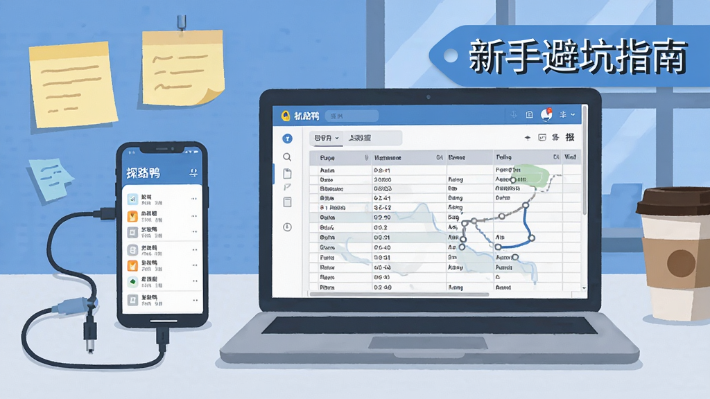 手机与笔记本电脑并排摆放的桌面场景,手机屏幕显示