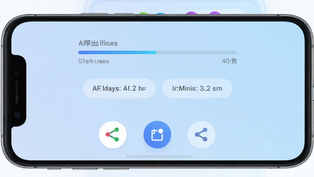 AI Music 导出分享界面 手机屏幕 中央显示导出进度条与格式选项 下方为分享按钮图标 背景淡蓝渐变 风格清爽直观 细节包含文件大小与时长信息 画质高清 干净 无多余元素