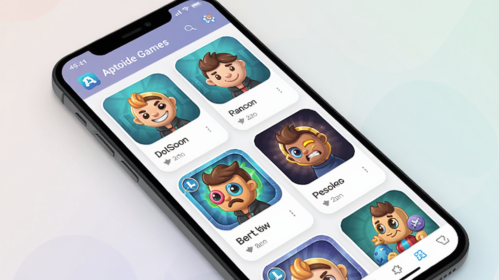 Aptoide Games���Ի��Ƽ����棬����Ϊ�ֻ���Ļ��չʾ�Ƽ���Ϸ�б�������Ϊ�ٲ���ʽ��ÿ����Ƭ��ʾ��Ϸ��������ƣ�����ִ���ɫ����ͣ�ϸ�ڷḻ�����ʸ��壬�ɾ����޶���Ԫ��