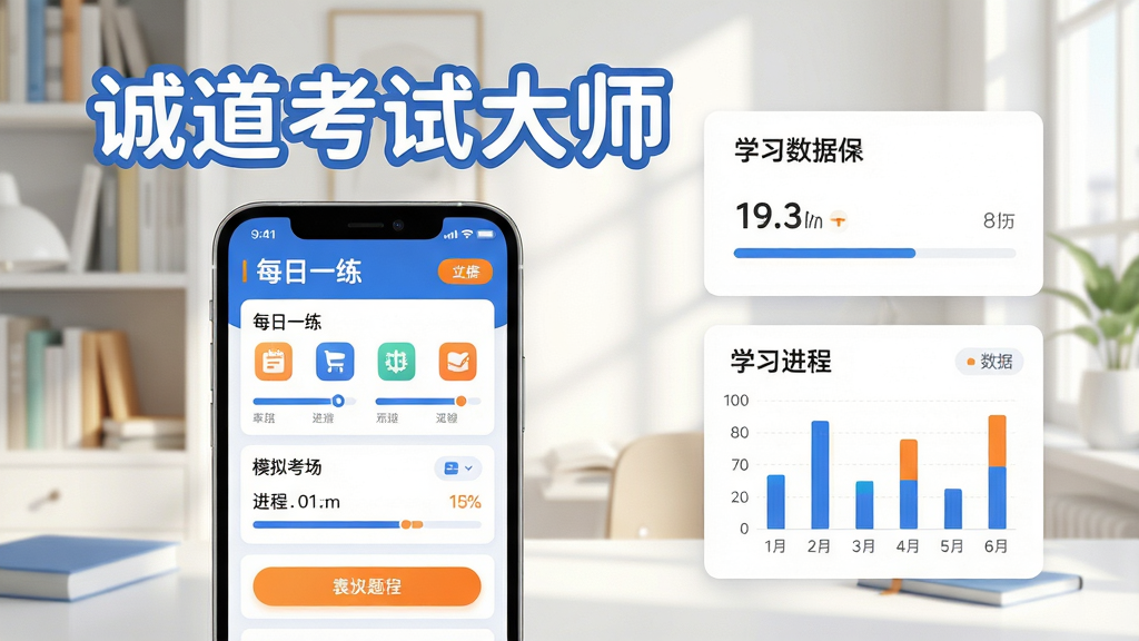 ���壺һ����Ϊ���ϵ����Դ�ʦ���ı����������棬�ֻ���Ļչʾ����б���ѧϰ����ͼ��������Ϊ�������鷿���������֣��ֻ�λ�ڻ�������ƫ���Ҳ����׷���ѧϰ���ݿ�Ƭ�����������ƽ�⹹ͼ���Ű棺����Ԫ�����������⡰�ϵ����Դ�ʦ���ô��Բ���������ֻ���Ļ�Ϸ����·����п�Ŀͼ���������������ִ���ƽ����ƣ�ɫ������ɫ�Ͱ�ɫΪ������׺��ɫ������ť��ϸ�ڣ���Ļ����ʾ��ÿ��һ������ģ�⿼������ģ�飬����ͼ������״ͼ���֣����ʣ�������Ⱦ���ɾ����࣬�޶���Ԫ�ء�