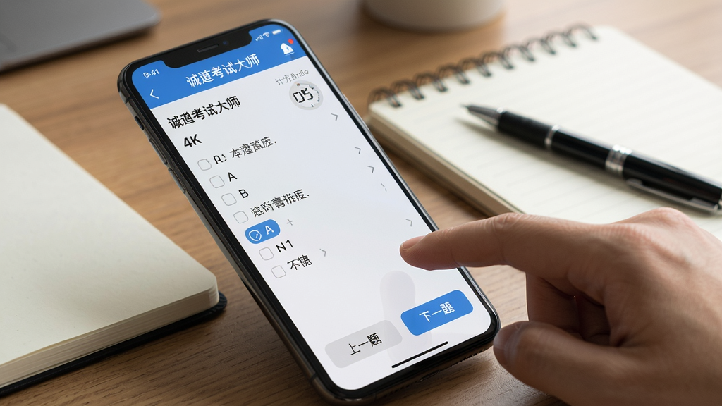 ���壺�ϵ����Դ�ʦApp���ֻ������е�ʵ��ͼ����Ļ��ʾ������棬��ָ���ڵ��ѡ����֣��ֻ���б���ã�����Ϊ�������Ա��бʼǱ��ͱʣ��Ű棺��Ļ����Ŀ�����ɼ����ײ��С���һ�⡱����һ�⡱��ť�������ʵ��Ӱ�����Ȼ���ߣ�ǳ����Ч����ϸ�ڣ���Ļ����ʾһ��ѡ���⣬ѡ��A��ѡ�У����Ͻ��м�ʱ�������ʣ�4K���壬ϸ�ڷḻ���޶���Ԫ�ء�