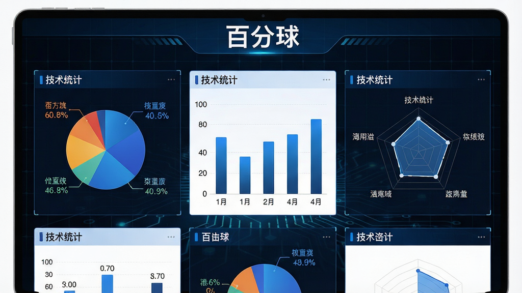 ���壺�ٷ�����������ͳ��ҳ�棬��Ļ��չʾ��״ͼ����״ͼ���״�ͼ����ʾ�����ͳ�ƣ����֣�ͼ���������£�����Ϊ��ɫ�Ƽ������Ű棺�Ϸ�Ϊ���ٷ��򡱱��⣬�·�Ϊ����ͼ�����������Ƽ��磬������ɫ������������ϸ�ڣ�ͼ�����ݱ�ǩ��ȷ��ɫ�����ֶȸߣ��������ࣻ���ʣ�4K���壬�ɾ����޶���Ԫ�ء�