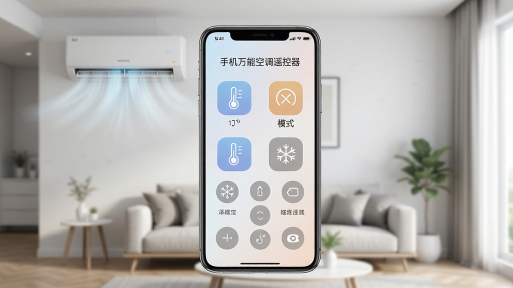 ���壺һ�������ֻ���Ļ��ʾ�յ�ң�������棬���������¶ȵ��ڡ�ģʽ�л���ͼ�꣬����Ϊ�ִ���Լ�������յ��һ���ǽ�ϡ����֣��ֻ����У����������ɼ��������黯ͻ�����塣�Ű棺�ֻ���Ļչʾ��Ҫ����ͼ�꣬�������롣���дʵ�����������塣ϸ�ڣ��ֻ���Ļ��ʾ���ֻ����ܿյ�ң����������������ɫ����ͣ��յ������������Ч�������ʣ�4K���ɾ����޶���Ԫ�ء�