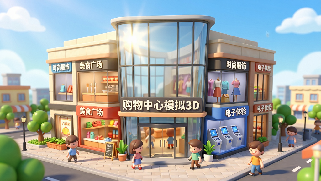 ���壺��������ģ��3D��Ϸ���峡����һ���ִ�ʱ�еĶ�㹺��������ۣ�����Ļǽ�������⣬�ſ��п�ͨ���Ĺ˿ͽ���������������ʾ����������ģ��3D�������֣����Ĺ�ͼ������λ�ڻ������룬��Χ����ֲ�Ͳ��н֣�������ʣ��Ű棺���Ӿ�ͻ��������ϸ�ڷḻ���˿������׺��䣻��񣺿�ͨ��Ⱦ��ɫ�����죬��Ӱ��ͣ������ƶ���������Ϸ���ԣ�ϸ�ڣ�¥��ɼ���ͬ�������ƣ��硰��ʳ�㳡������ʱ�з��Ρ������������顱����������Ʒ������Ŀ�����ʣ�4K���壬�ɾ��޶���Ԫ�ء�