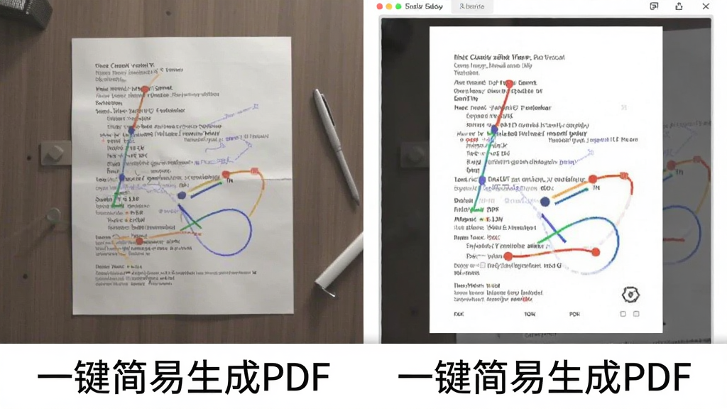 一张对比图片,左边为原始图片,右边为生成的PDF文件截图,两者画质相同,清晰可见,底部有