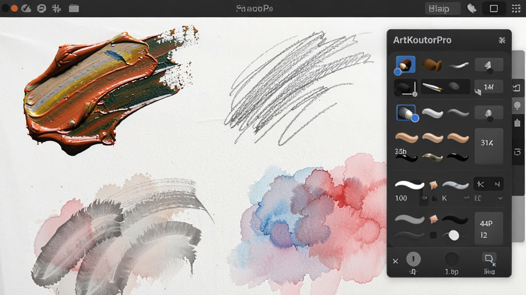 ArtKoutorPro���ʹ�����д��������չʾ���ֱʴ�Ч��������������ͻ��ʴ���ϸ���Ǧ����������͵�ˮ����Ⱦ������Ϊ���ɫ���棬������������������Ҳ࣬ϸ�ڷḻ����������