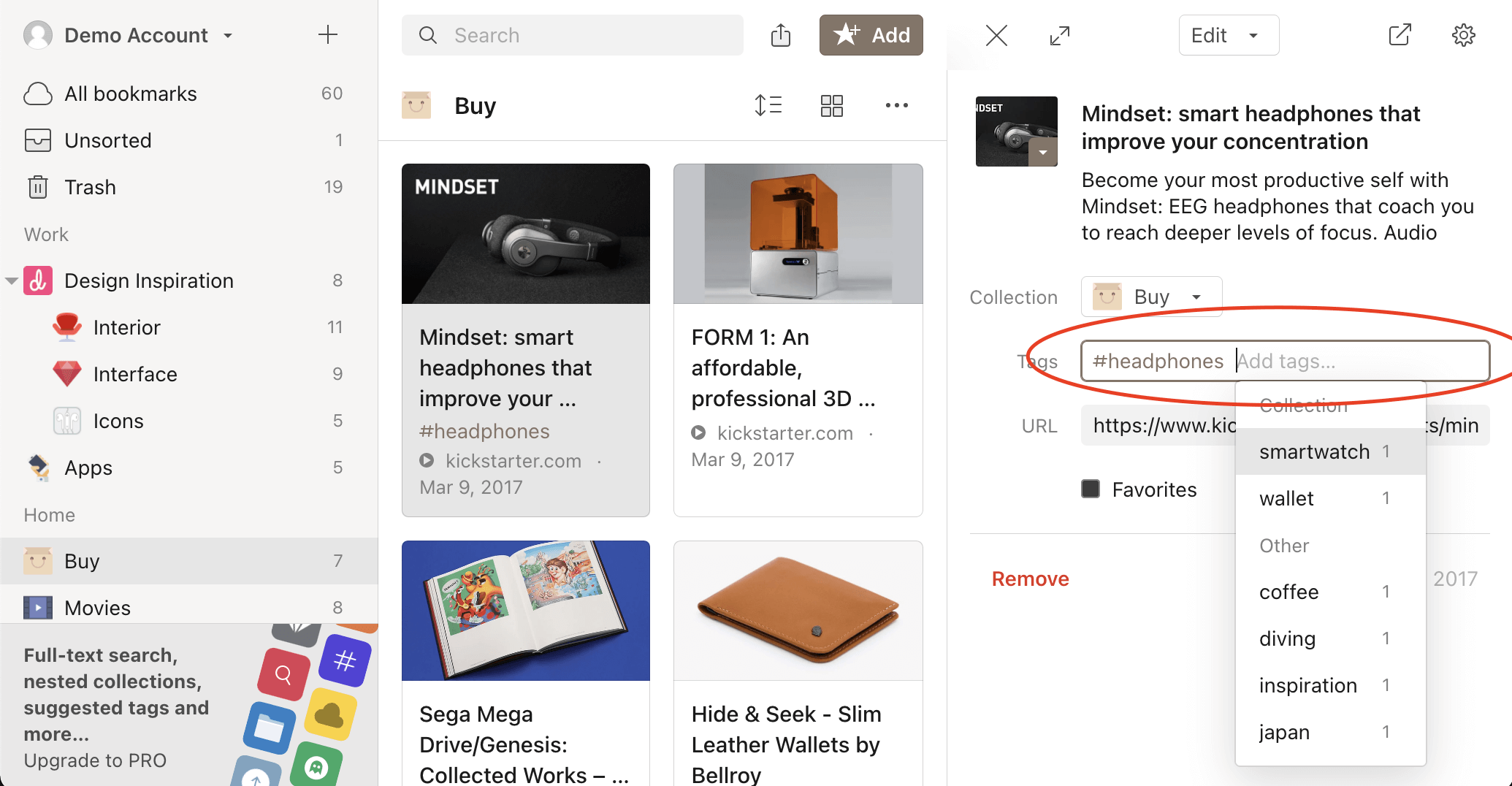 Raindrop.io ��׿�� ��ǩ���� ��������