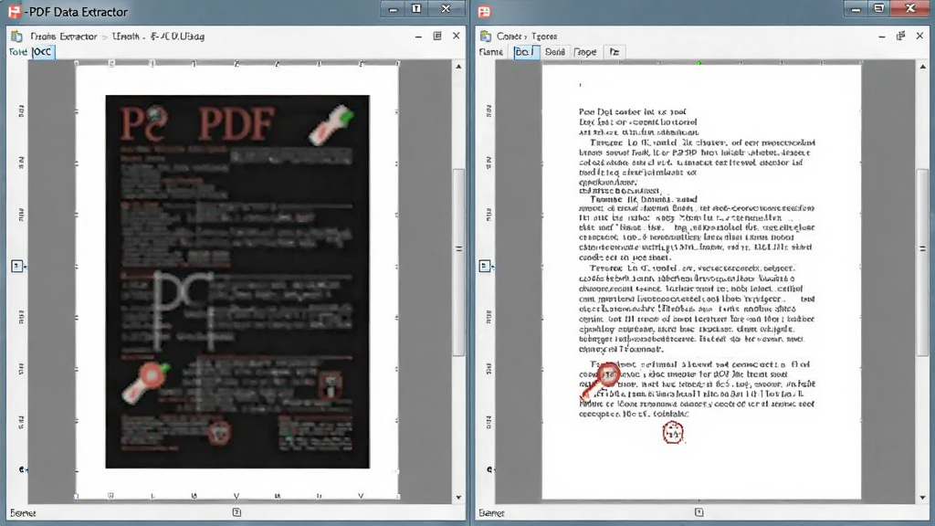 A-PDF Data Extractor软件正在对一份扫描版PDF进行OCR识别,左侧页面显示扫描文档,右侧显示识别后的可编辑文本,文字清晰无乱码,界面布局合理,整体风格简洁,画质高清,无多余元素