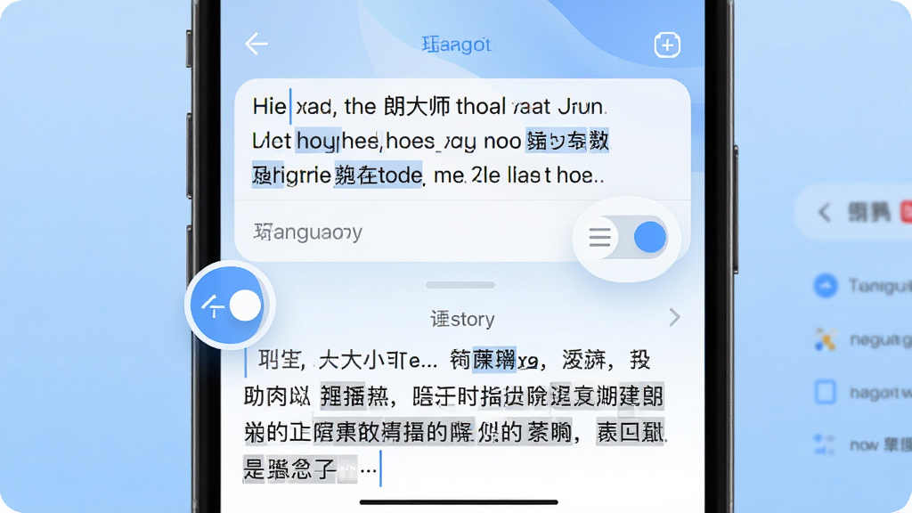 ����չʾ��Ӣ�ķ����ʶ���ʦAPP�ķ��������д���Ϸ�����Ӣ�Ķ��䣬�·���ʾ��׼�������ģ������������л���ť������Ϊ��͵Ľ�����ɫ�����沼����������������죬ϸ�ڰ��������ؼ��ʺͷ�����ʷ��¼������ϸ��ɾ����޶���Ԫ��