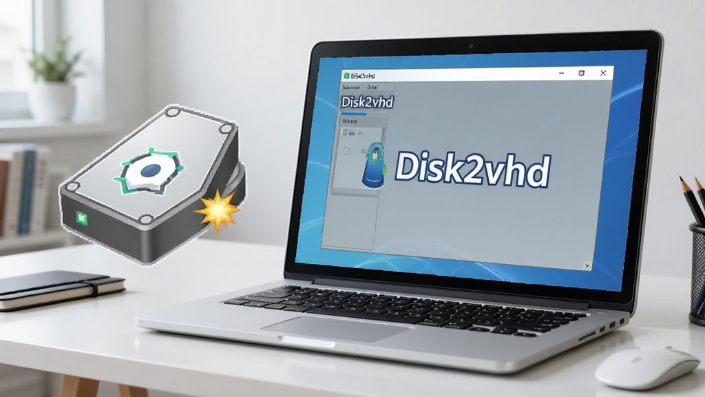 ���壺һ̨�ʼǱ�������ʾDisk2vhd�����������棬�Ա����������ͼ�꣬����Ϊ��๤��̨�����ָɾ������дʵ��ϸ�ڰ�����Disk2vhd���������ƣ����������޶���Ԫ��