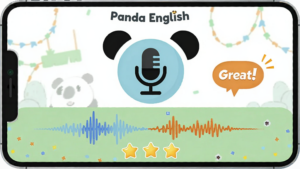 ���壺Panda English������������棬һ����˷�ͼ�����è����װ�Σ������·���ʾ�������κ��������ǣ����֣����жԳƣ��������������ԣ�������»��õĲ廭�磬ϸ���й����Great!�������ʣ������ɾ����޶���Ԫ��
