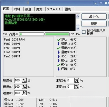 SpeedFan4.52 硬件温度监测