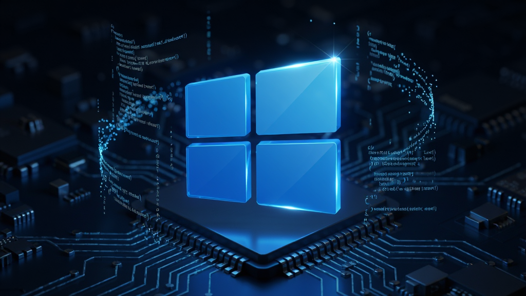 ����Ϊһ�鷢�����ɫWindows�Ӵ�ͼ�������ڿƼ��е�·��֮�ϣ���Χ�����ų���Ĵ��������������־��У��Ű�����������Ϊ�ִ���ƽ�����΢�����Ӱ��ϸ�ڰ���ͼ����淴��ĸ߹���ײ���������������������8K���壬�ɾ��޶���Ԫ�ء�
