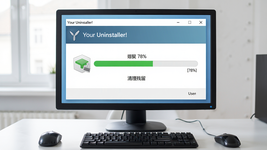 ���壺�û�����ʹ��Your Uninstaller! ж��һ����������Ļ��ʾж�ؽ������͡�������������ʾ�����֣�������Ļռ�ݻ������룬��Χ�����ͼ��̣�����Ϊ������档�Ű棺��Ļ�ڽ��������ɼ�����������Ŀ�����дʵ��񣬹�����Ȼ��ϸ�ڣ���Ļ����ʾ�������ơ�Your Uninstaller!����ж�ؽ���Ϊ��78%�������ʣ����壬�ɾ����޶���Ԫ�ء�