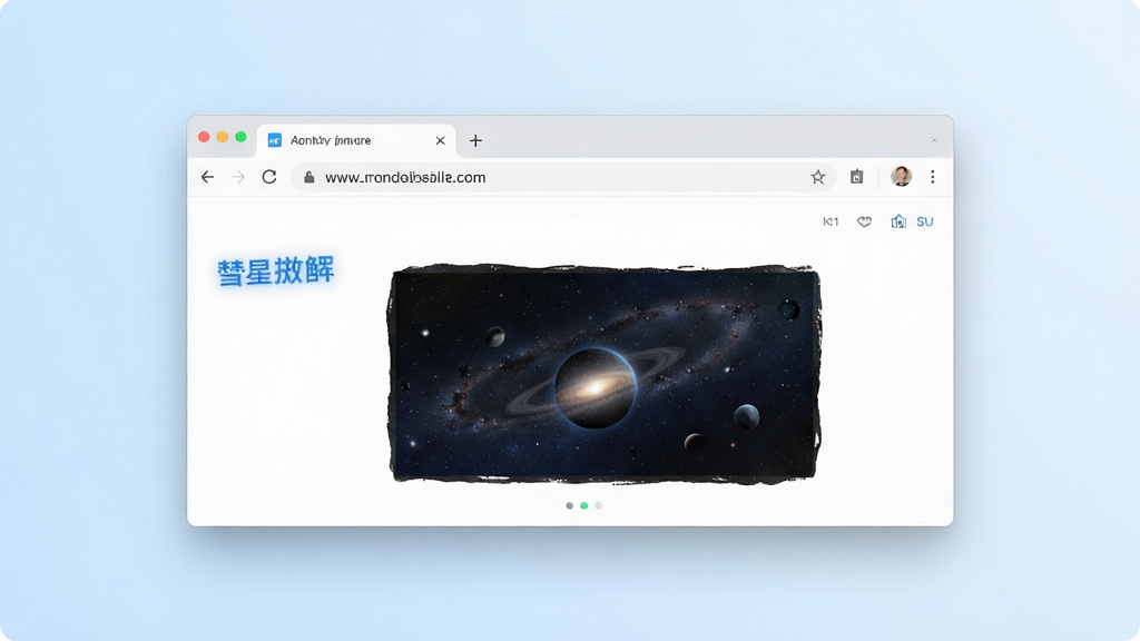 彗星浏览器主界面展示,现代简约风格,浏览器窗口占据画面中心,地址栏与标签页清晰可见,背景为淡蓝色渐变,整体布局干净整洁,排版疏朗,风格清新明亮,细节精致,画质高清,无多余元素