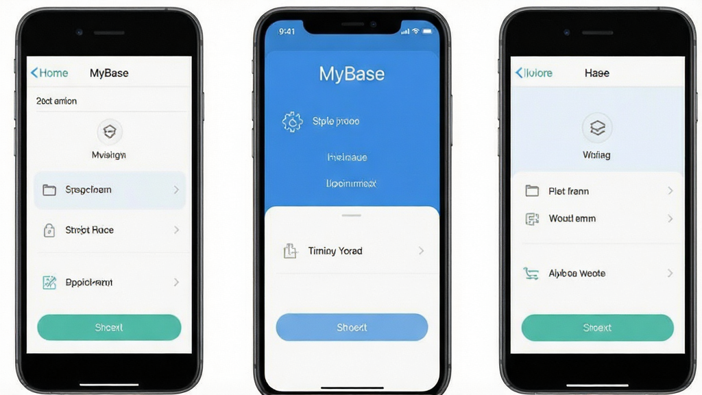MyBase在手机上的操作界面截图,展示移动端适配的简洁布局,功能按钮清晰,风格清爽,画质干净,无多余装饰。