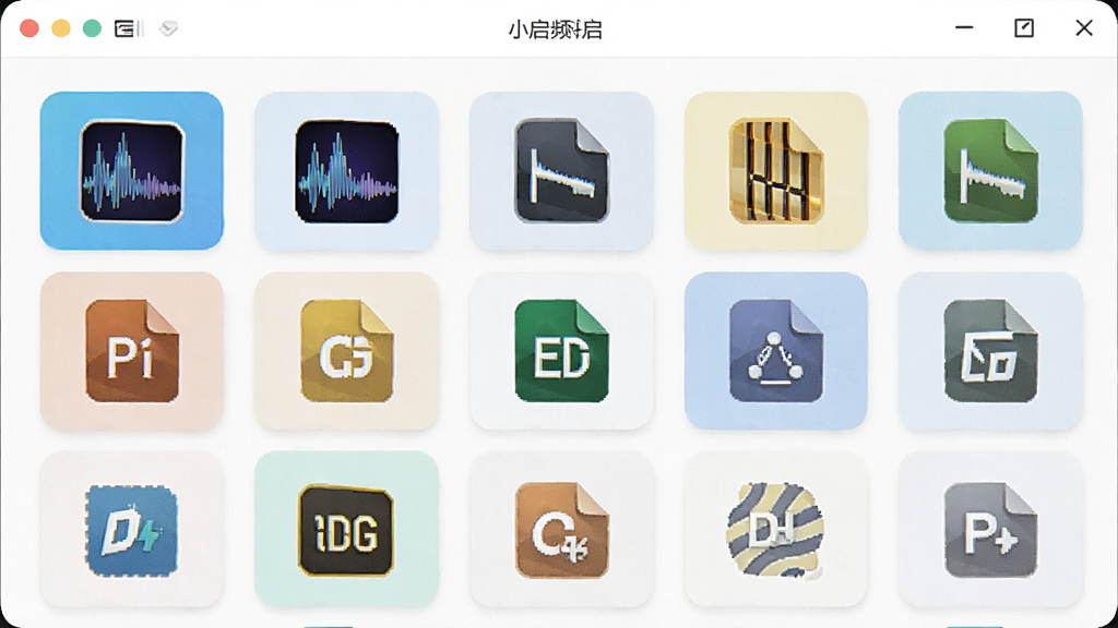 小启频谱音频格式导入界面,列出多种格式图标,界面简洁,明亮色调,排版整齐,画质高,无多余元素