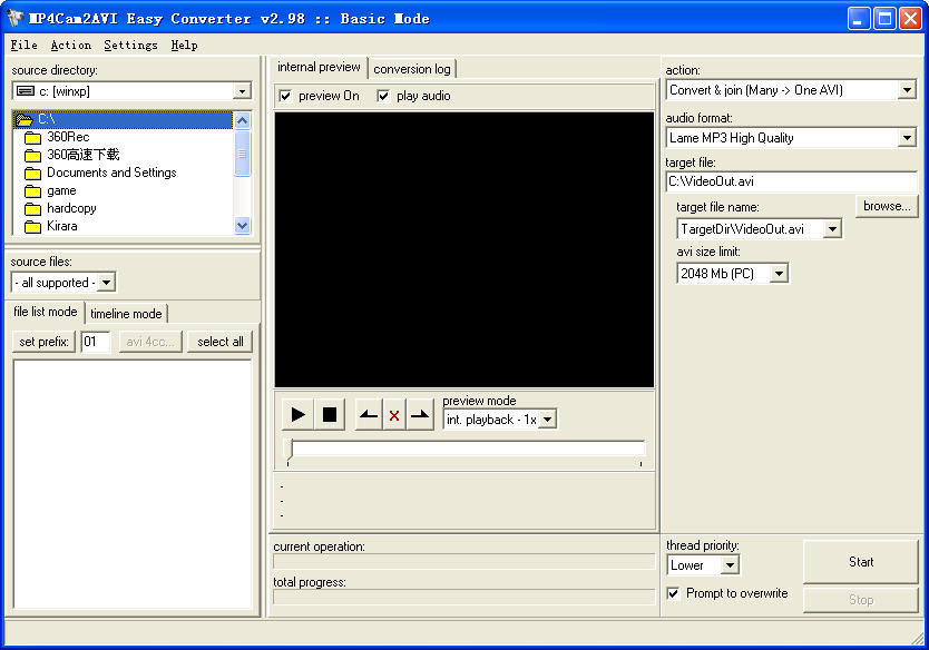 MP4CAM2AVIv3.0 视频格式转换